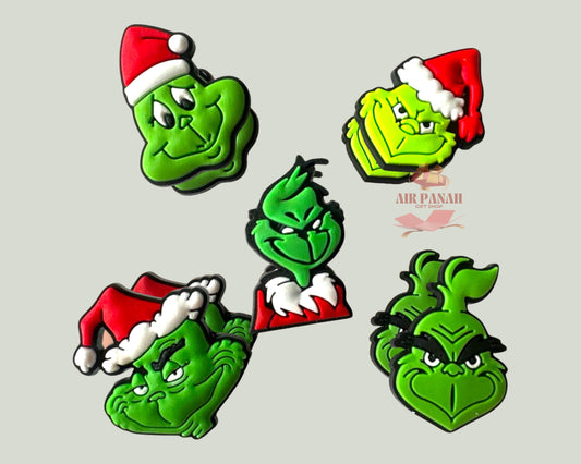 Grinch Faces Shoe Charms