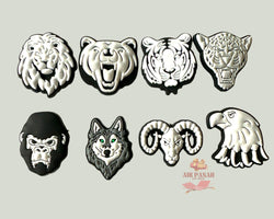 Black and White Animals Shoe Charms