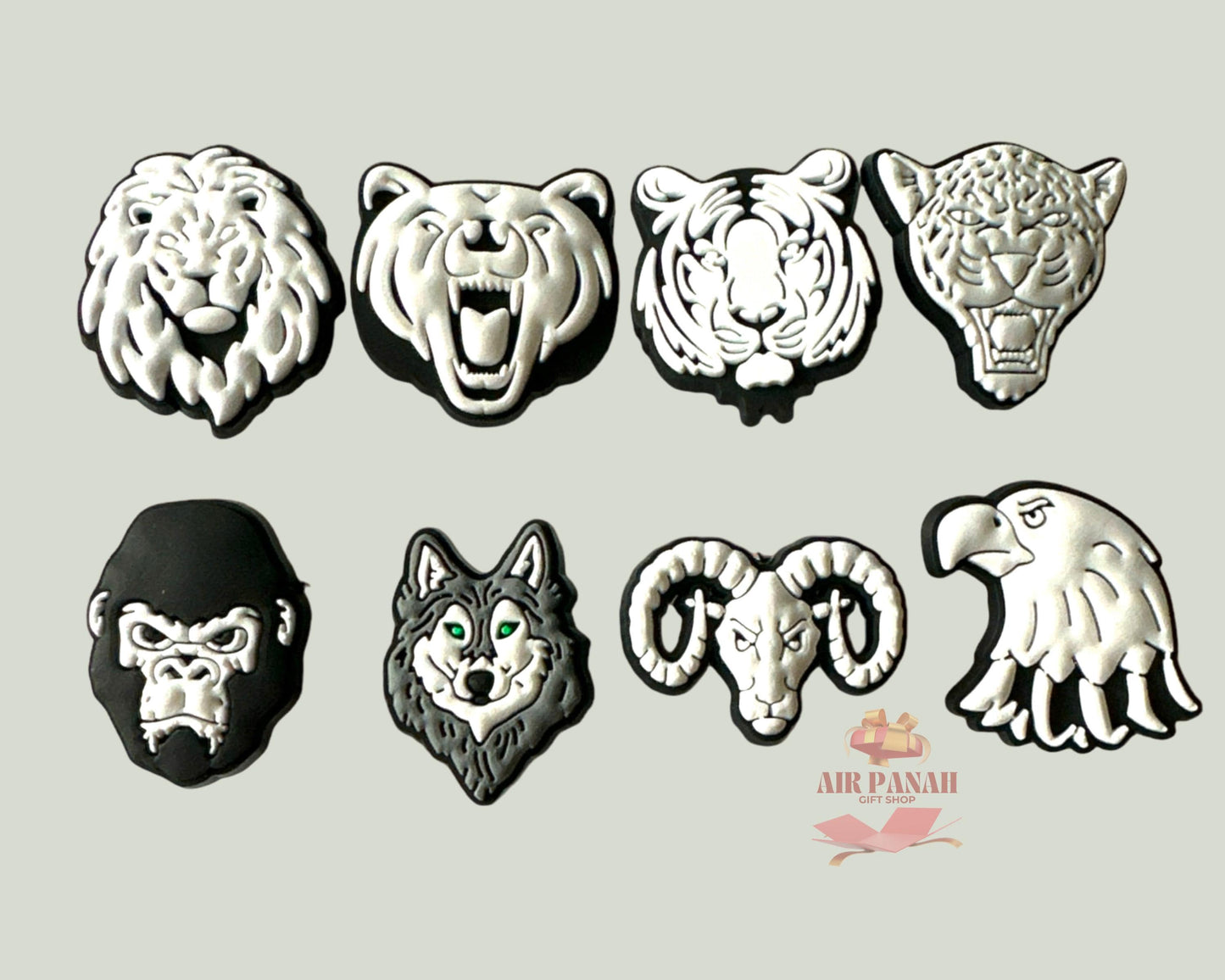 Black and White Animals Shoe Charms