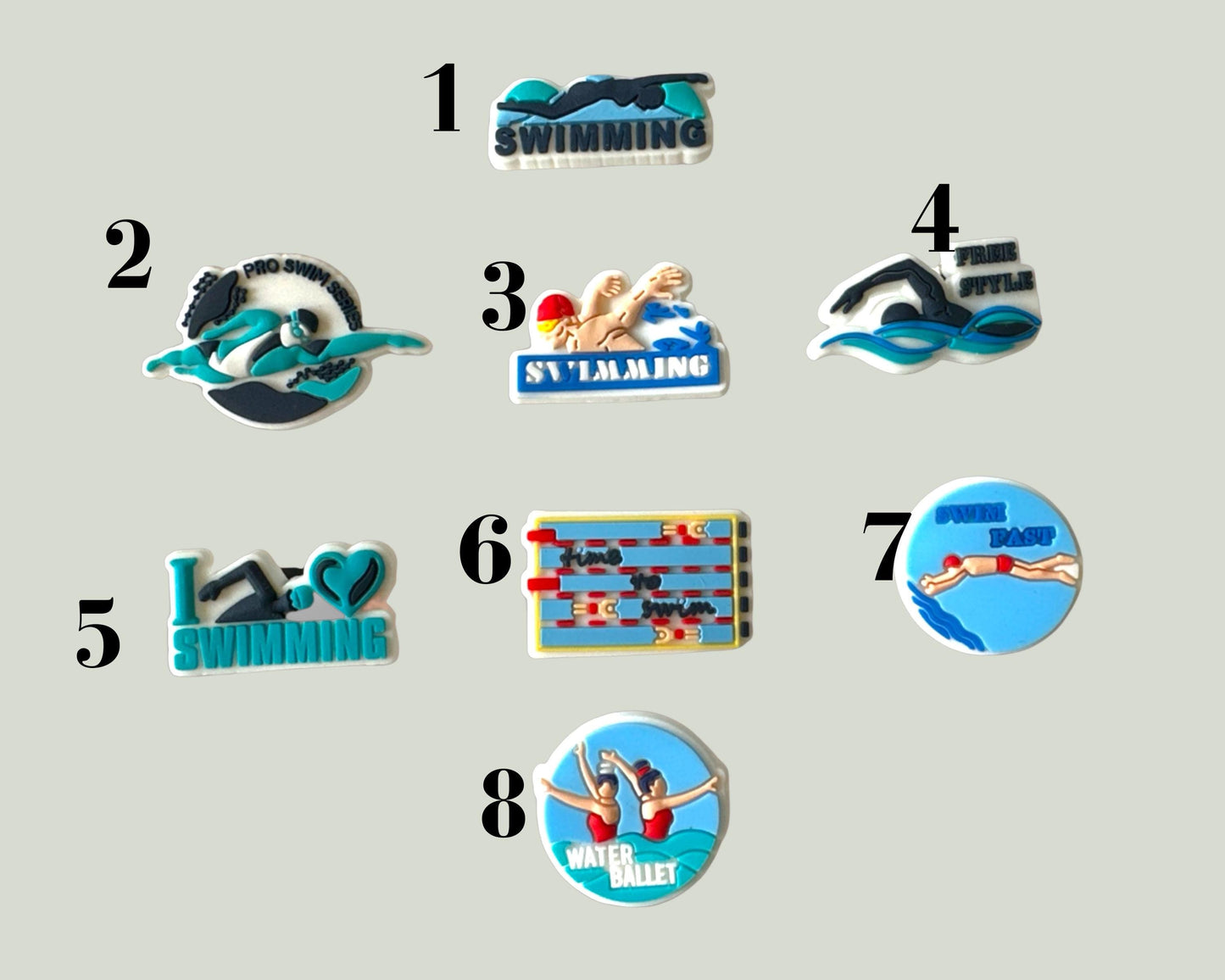 Swimming Shoe Charms