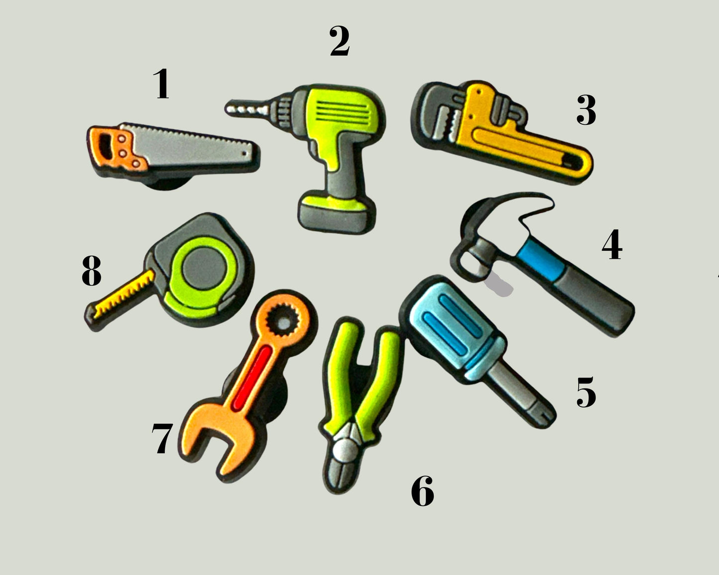 Tools Croc Charms, Worker Croc Charms, Cute Charms for Shoes, Clog Decorations,